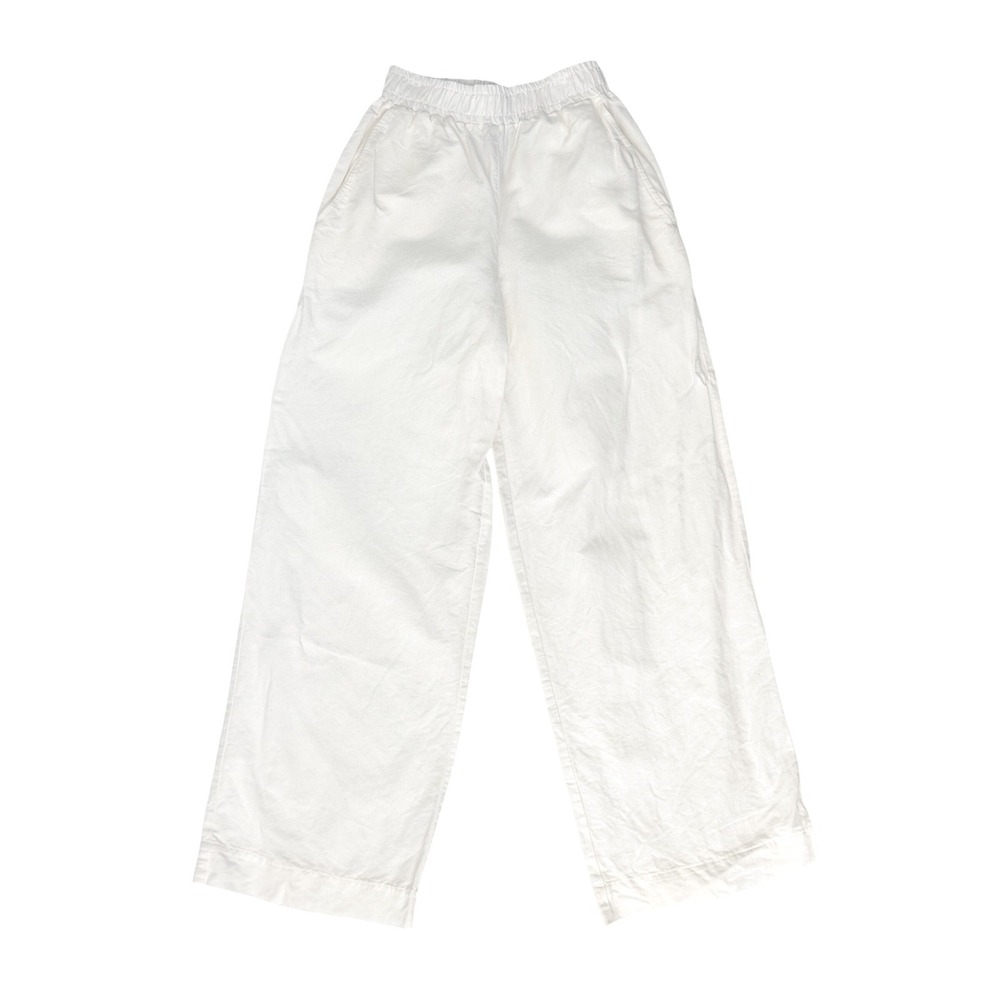 ALIGNE Wide Leg Linen Cotton Blend Pants‎ Cream Elastic Waist - size 0